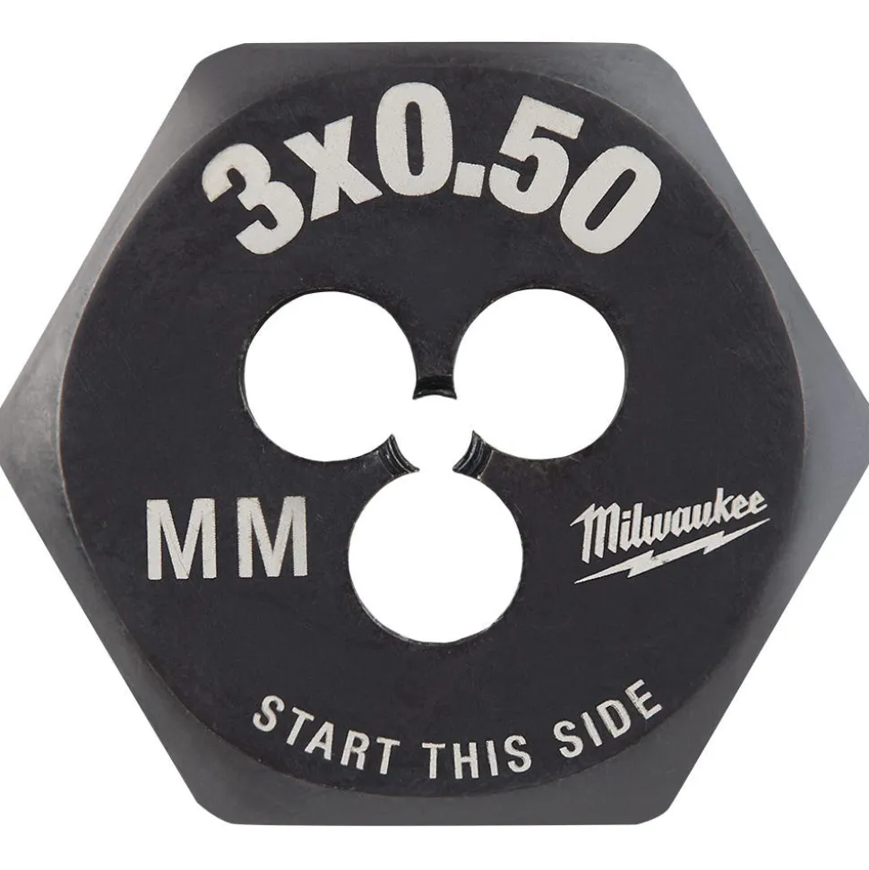 Milwaukee M3-0.50 mm 1-Inch Hex Threading Die 49-57-5311