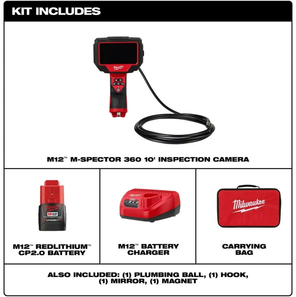 Milwaukee M12 M-Spector 360 10' Inspection Camera 2324-21