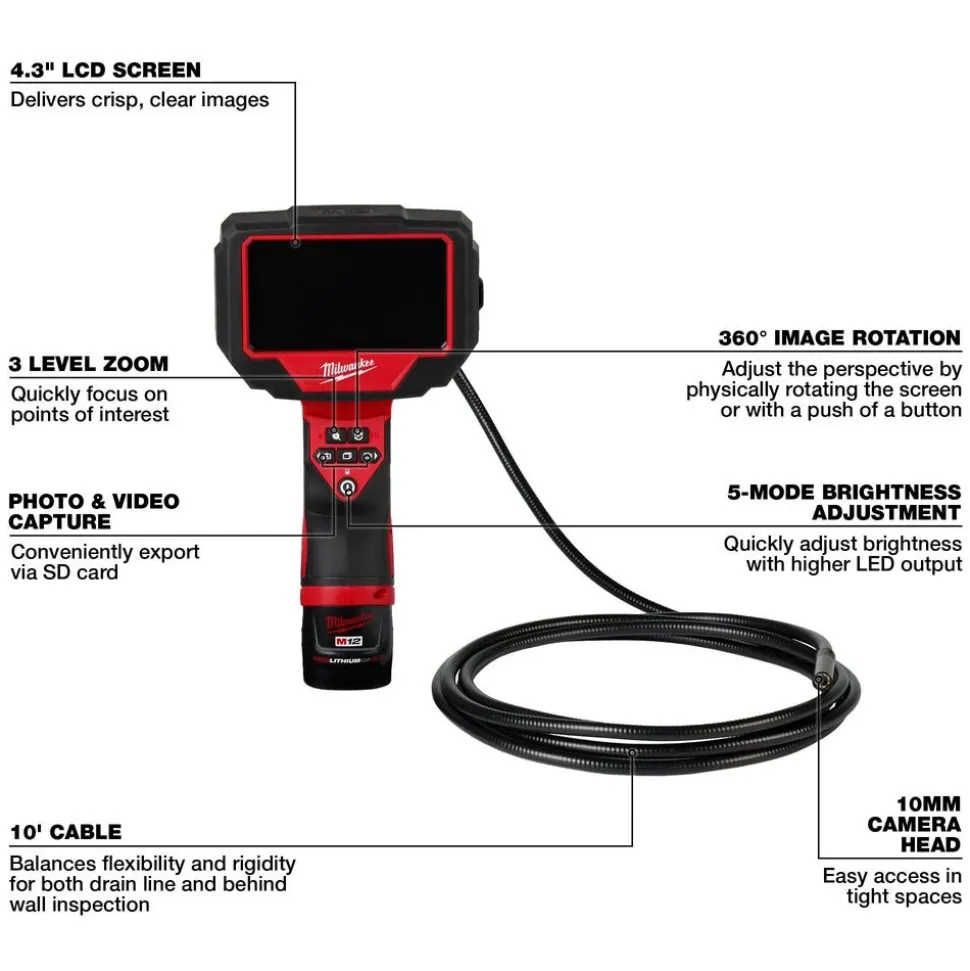 Milwaukee M12 M-Spector 360 10' Inspection Camera 2324-21