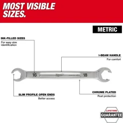 Milwaukee 10mm X 12mm Double End Flare Nut Wrench 45-96-8351