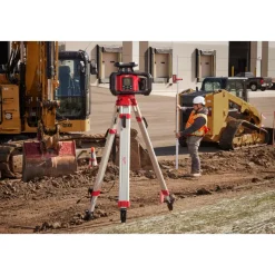Milwaukee M18 Red Exterior Dual Slope Rotary Laser Level Kit w/ Receiver, Remote, Grade Rod & Tripod 3704-21T