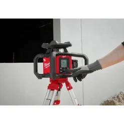 Milwaukee M18 Red Exterior Dual Slope Rotary Laser Level Kit w/ Receiver & Remote 3704-21
