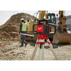 Milwaukee M18 Red Exterior Rotary Laser Level Kit w/ Receiver 3701-21