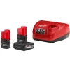 Milwaukee M12 REDLITHIUM 5.0Ah & 2.5Ah Battery Starter Kit 48-59-2452S