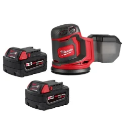 Milwaukee M18 REDLITHIUM XC5.0 Extended Capacity Battery 2-Pack & M18 Random Orbit Sander Kit 48-11-1852 & 2648-20