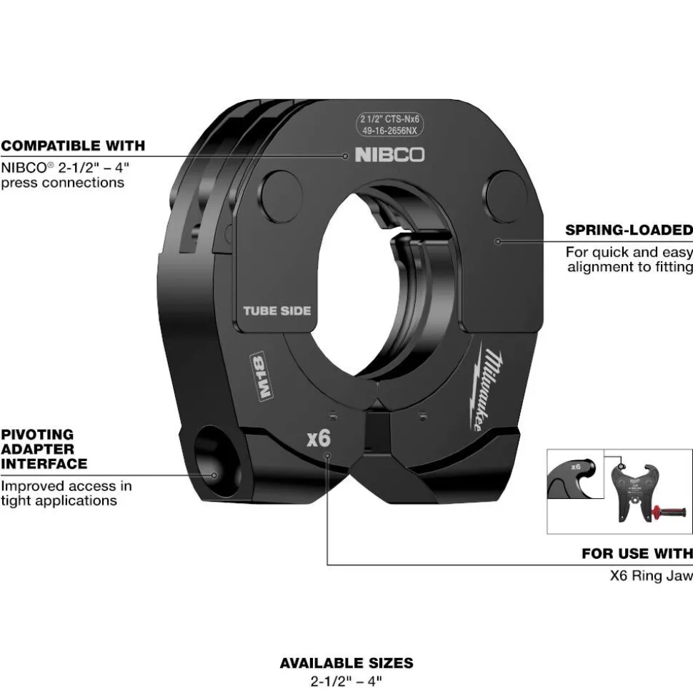 Milwaukee 4" NIBCO Press Ring for M18 FORCE LOGIC Long Throw Press Tool 49-16-2658NX