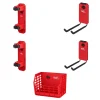 Milwaukee PACKOUT (2) Long Handle Holder, (2) 9" Straight Hook, & Compact Basket Accessory Bundle