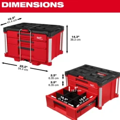 Milwaukee PACKOUT Multi-Depth 3-Drawer Tool Box 48-22-8447