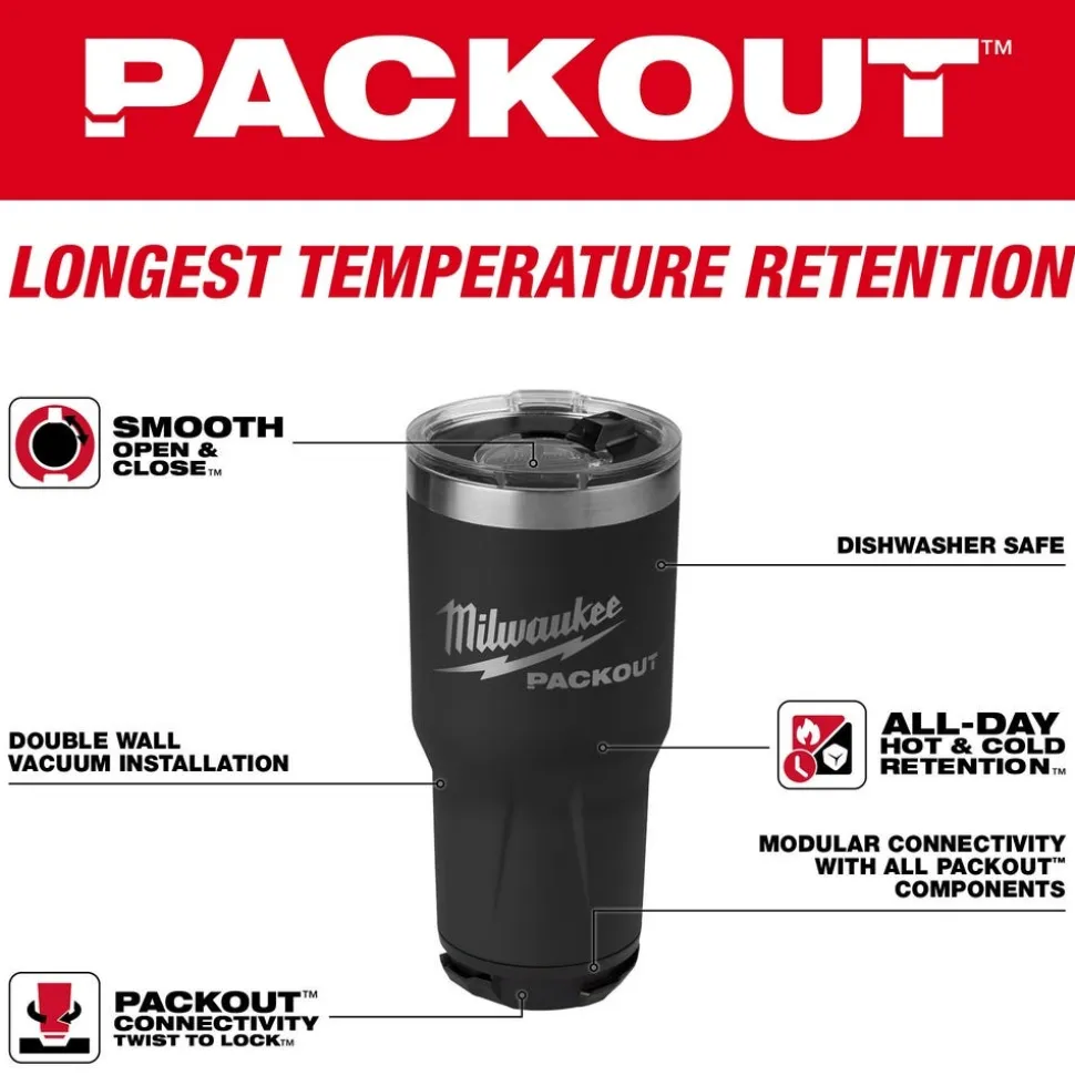 Milwaukee PACKOUT 30oz Tumbler - Black 48-22-8393B