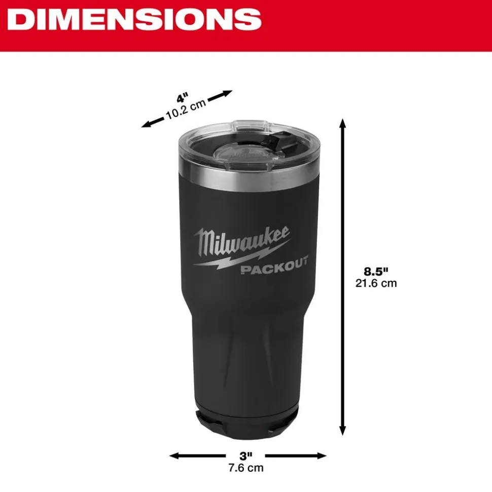 Milwaukee PACKOUT 30oz Tumbler - Black 48-22-8393B