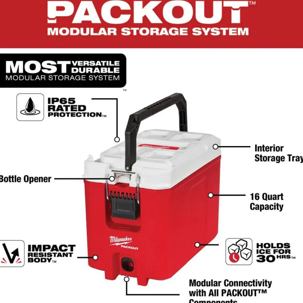 Milwaukee PACKOUT 16 Quart Compact Hard Cooler 48-22-8460
