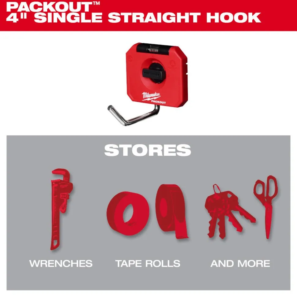 Milwaukee PACKOUT 4" Single Straight Hook 48-22-8328