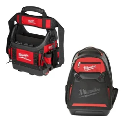 Milwaukee PACKOUT 10" Structured Tote & 35 Pocket Backpack Bundle