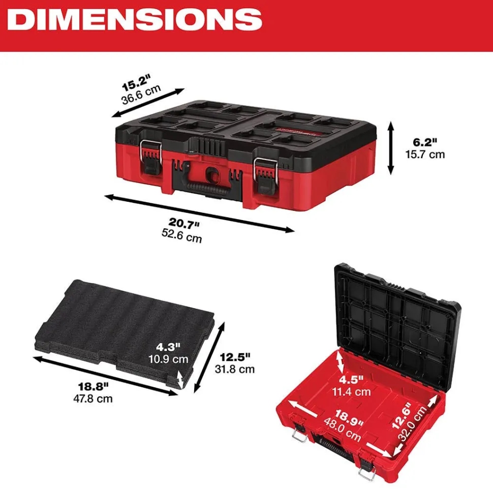 Milwaukee PACKOUT Tool Case with Customizable Foam Insert 48-22-8450