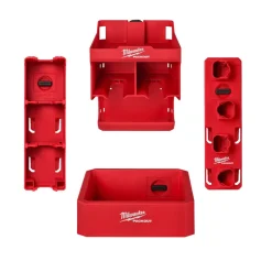 Milwaukee PACKOUT Tool Station, M18 & M12 Battery Rack, & Compact Shelf Accessory Bundle