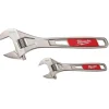 Milwaukee 2 Piece Adjustable Wrench Set 6 & 10" 48-22-7400