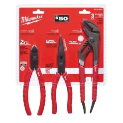 Milwaukee 3 Piece Comfort Grip Pliers Kit 48-22-6331