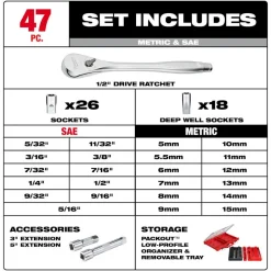 Milwaukee 47 Piece 1/2