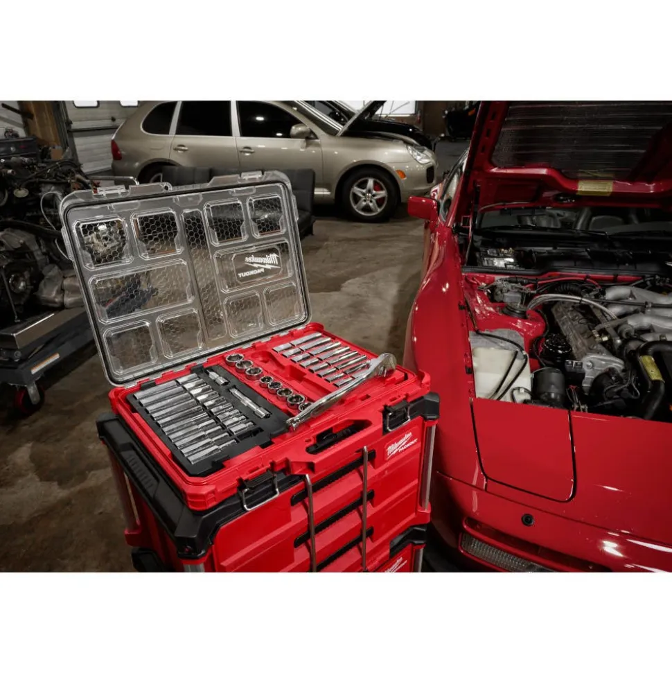Milwaukee 47 Piece 1/2" Drive SAE & Metric Ratchet & Socket Set with PACKOUT Organizer 48-22-9487