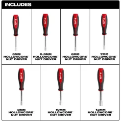 Milwaukee 7 Piece Metric HollowCore Nut Driver Set 48-22-2448