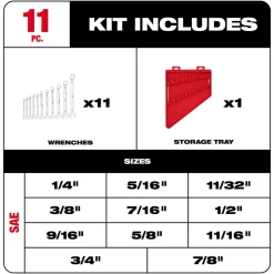 Milwaukee 11 Piece SAE Combination Wrench Set 48-22-9411