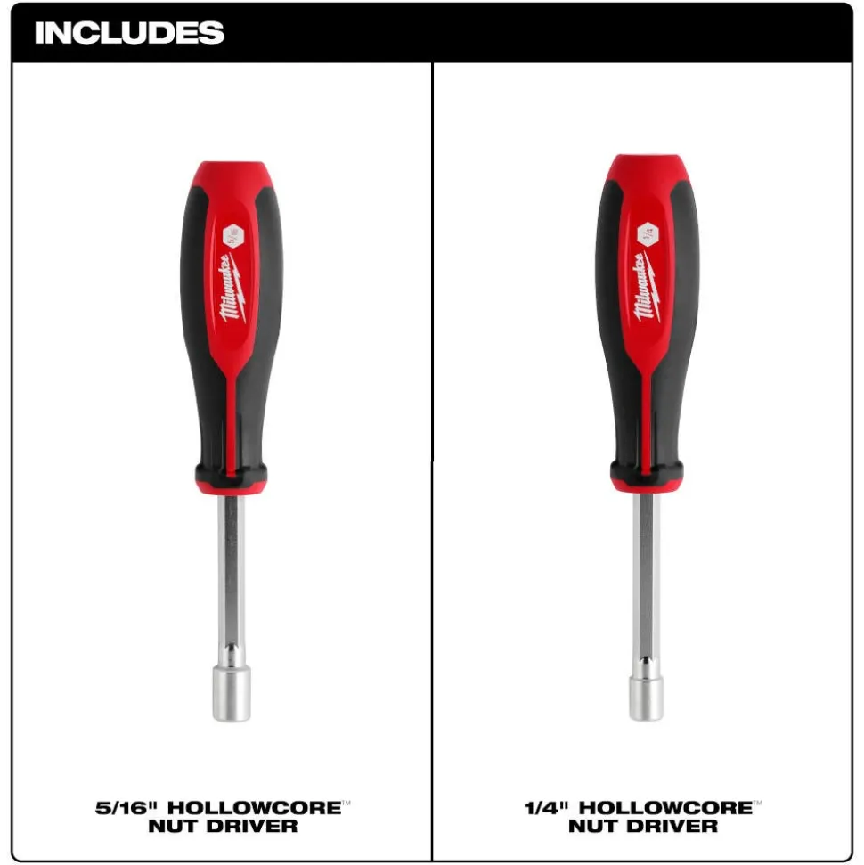 Milwaukee 2 Piece SAE HollowCore Nut Driver Set 48-22-2442