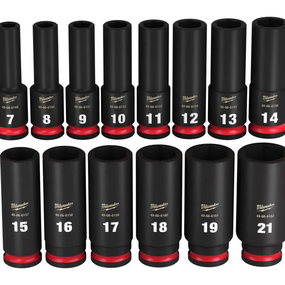 Milwaukee 14 Piece Shockwave Impact Duty 3/8" Drive Metric Deep 6 Point Socket Set 49-66-7008