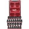 Milwaukee 27 Piece SHOCKWAVE Impact Duty 1/2" Drive Metric & SAE PACKOUT Standard Socket Set 49-66-6804