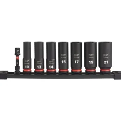 Milwaukee 8 Piece Shockwave Impact Duty 3/8" Drive Metric Deep 6 Point Socket Set 49-66-7021