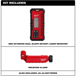 Milwaukee Red Exterior Dual Slope Rotary Laser Receiver 3714
