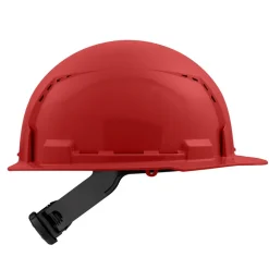 Milwaukee Red Front Brim Vented Type 1 Class C Hard Hat w/ 4pt Ratcheting Suspension 48-73-1208