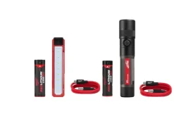 Milwaukee REDLITHIUM USB 1100L Twist Focus Flashlight & REDLITHIUM USB ROVER Pocket Flood Light 2112-21 & 2161-21