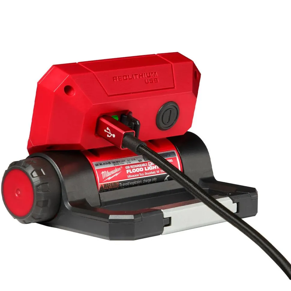 Milwaukee REDLITHIUM USB ROVER Rechargeable 550 Lumen Pivoting Flood Light (3.0Ah) Kit 2114-21