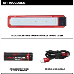 Milwaukee REDLITHIUM USB ROVER Rechargeable 445 Lumen Pocket Flood Light (3.0Ah) Kit 2112-21