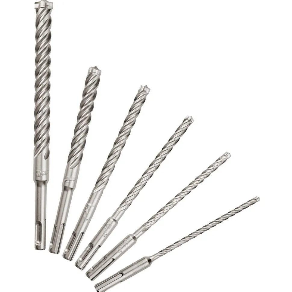 Milwaukee SDS-Plus MX4 4-Cutter Rotary Hammer Drill Bits - 6pc Kit 48-20-7499