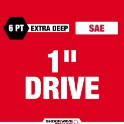 Milwaukee SHOCKWAVE Impact Duty 1" Drive 1-1/16" Thin Wall Extra Deep 6 Point Socket 49-66-7842