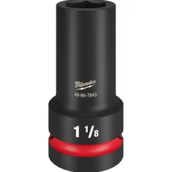 Milwaukee SHOCKWAVE Impact Duty 1" Drive 1-1/8" Thin Wall Extra Deep 6 Point Socket 49-66-7843