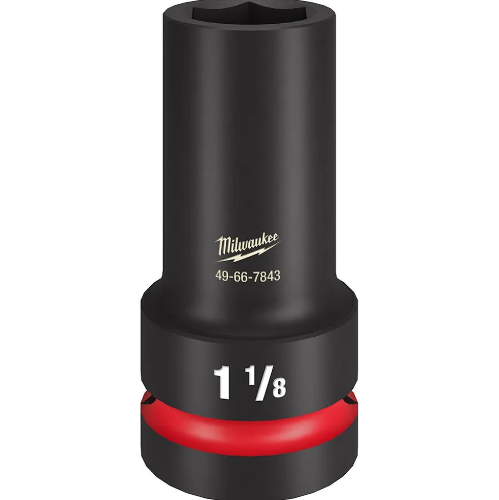 Milwaukee SHOCKWAVE Impact Duty 1" Drive 1-1/8" Thin Wall Extra Deep 6 Point Socket 49-66-7843
