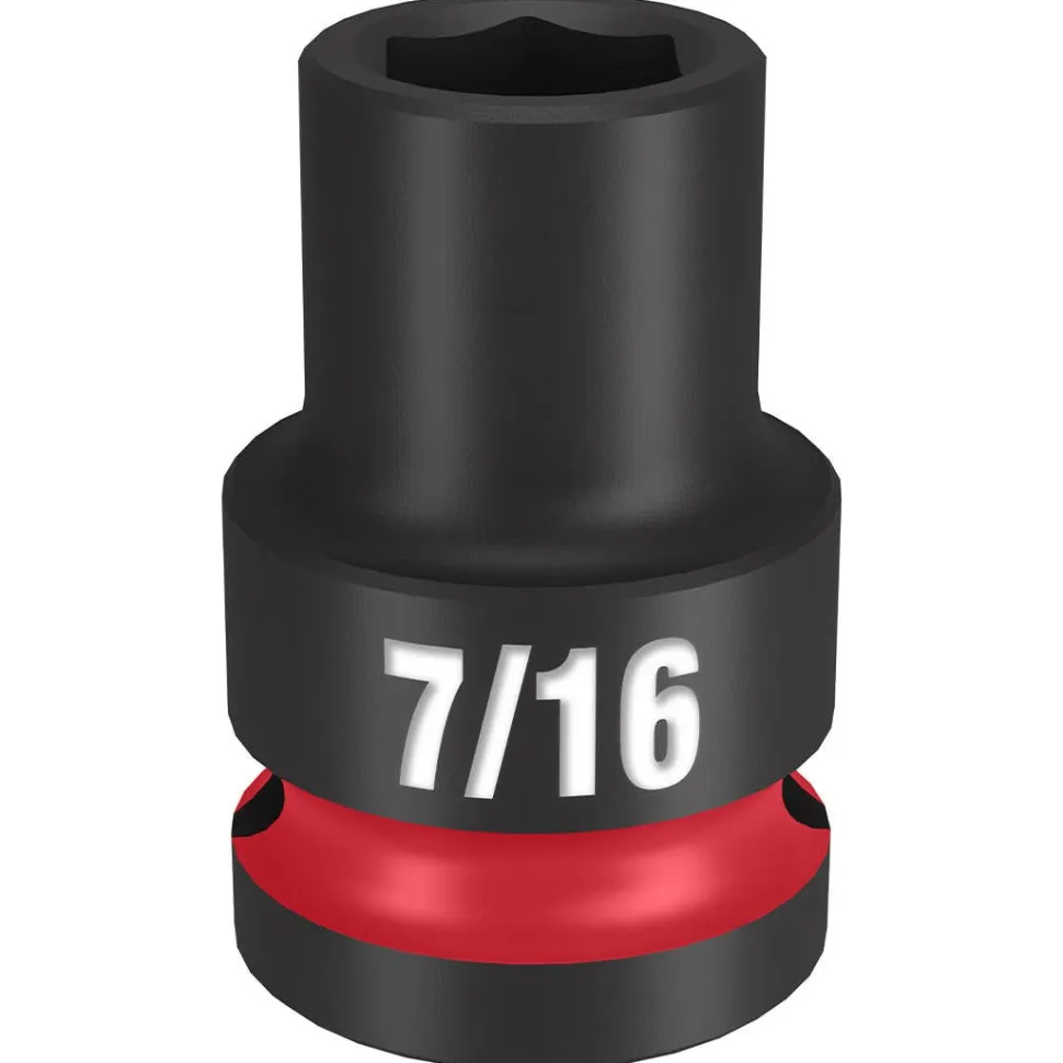 Milwaukee Shockwave Impact Duty 1/2" Drive 7/16" Standard 6 Point Socket 49-66-6201