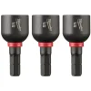 Milwaukee SHOCKWAVE Impact Duty 1/2" Insert Magnetic Nut Driver 3PK 49-66-4517