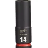 Milwaukee Shockwave Impact Duty 3/8'' Drive 14mm Deep 6 Point Socket 49-66-6156