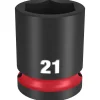Milwaukee Shockwave Impact Duty 1/2" Drive 21mm Standard 6 Point Socket 49-66-6253
