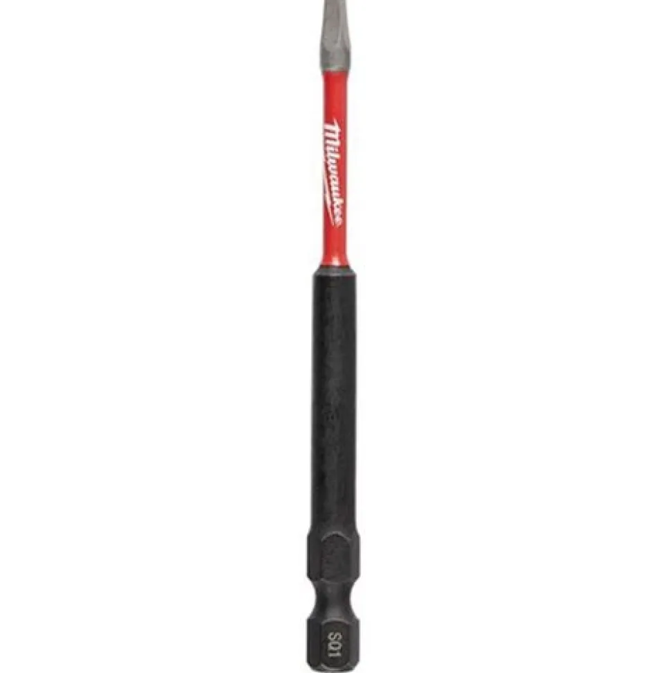 Milwaukee Shockwave 3-1/2" Impact Square Recess #1 Bit (2 Pack) 48-32-4670