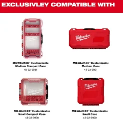 Milwaukee Small & Medium PACKOUT Compatible Case Rows for Insert Bit Accessories 5PK 48-32-9932