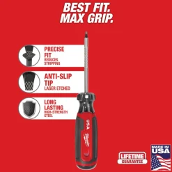 Milwaukee #1 Square 3" Cushion Grip Screwdriver (USA) MT217