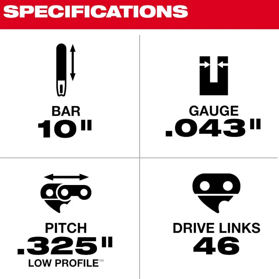 Milwaukee 10" Telescoping Pole Saw Guide Bar 49-16-2760