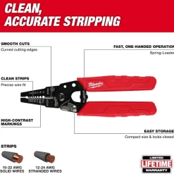 Milwaukee Tool 10-24 AWG Compact Comfort Grip Wire Stripper & Cutter 48-22-3044