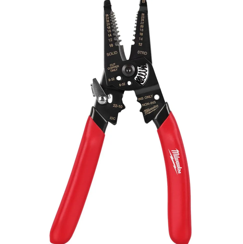 Milwaukee Tool 10-28 AWG Multi-Purpose Dipped Grip Wire Stripper & Cutter W/ Reinforced Head 48-22-3052