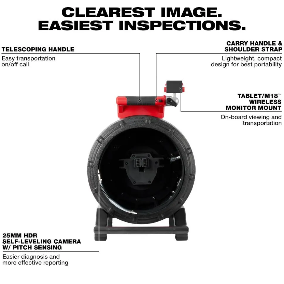 Milwaukee Tool 100’ Flexible Modular Pipeline Inspection Reel 3972-20
