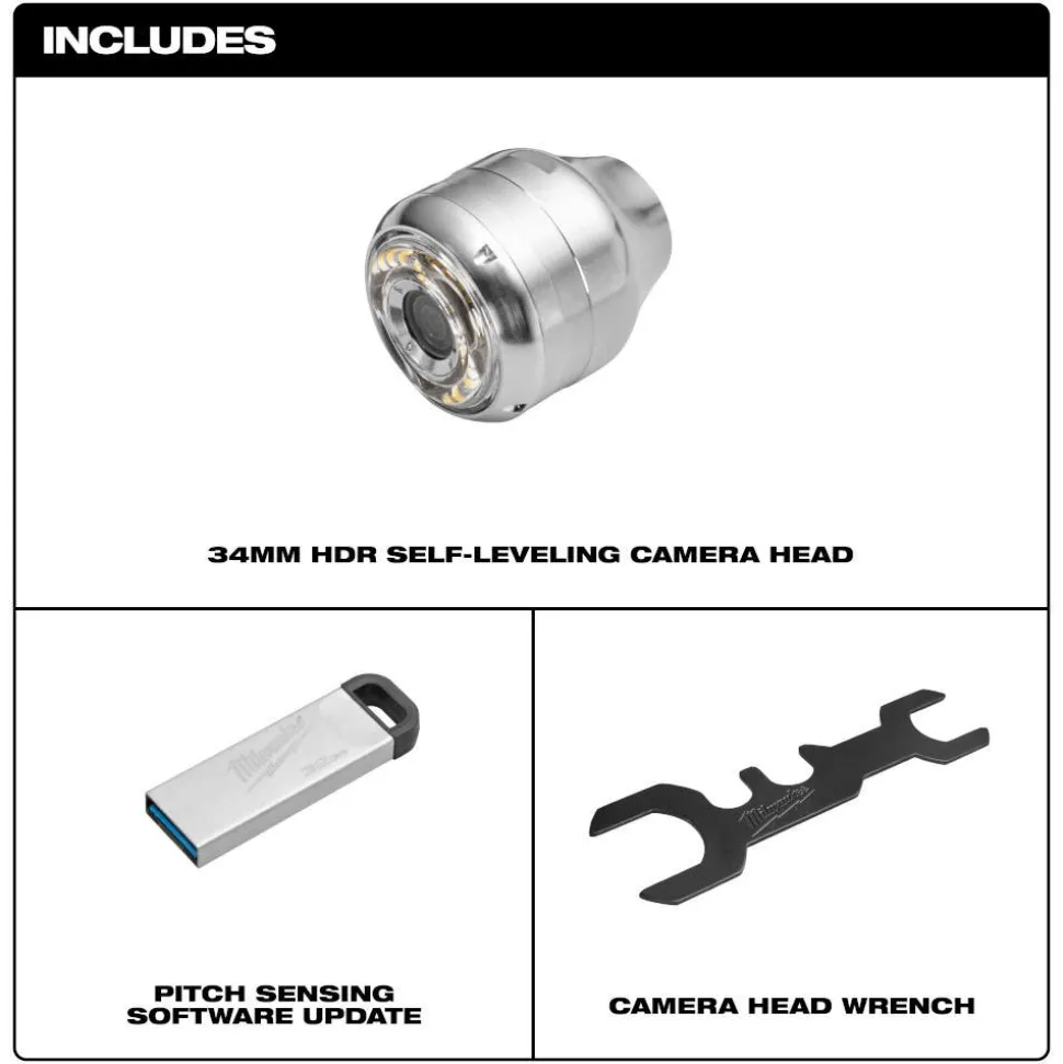 Milwaukee Tool 34mm Camera Head Replacement Kit for M18 Modular Pipeline Inspection System 48-53-3974